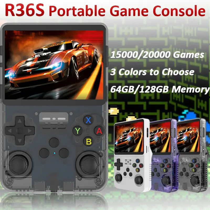 Retro Game Console R36S Handheld Game Player 3.5'' IPS Screen Portable Pocket Video Player 20000 Classic Games Mini Game Machine