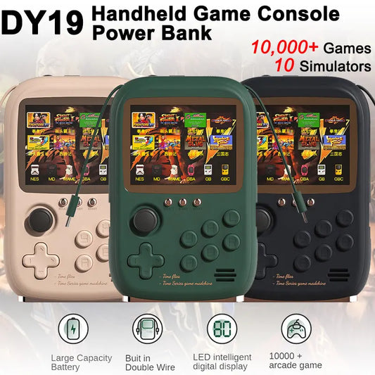 Retro Handheld Game Player 10000 Games DY19 Portable Video Game Console Mini Machine Power Bank Kid Gift Dual Charging Cable