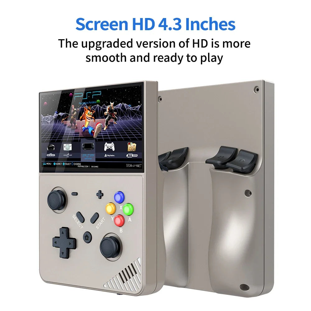 Portable Retro Gaming Console R43 PRO Handheld Game Player 4.3” Screen 256G 70000+ Games for PS1 PSP N64 Play Anytime Anywhere