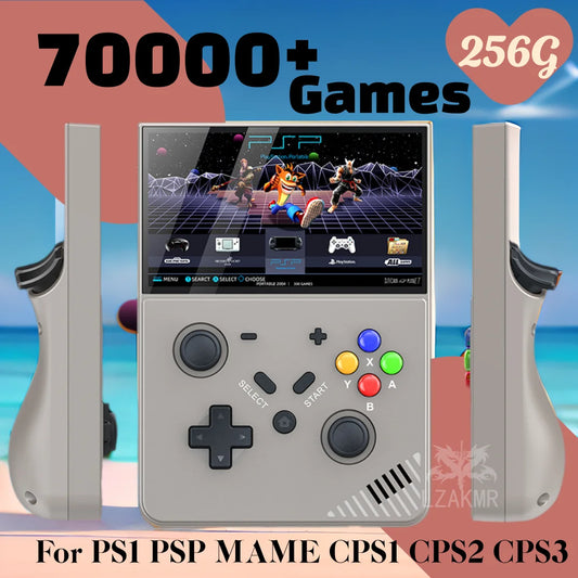 Portable Retro Gaming Console R43 PRO Handheld Game Player 4.3” Screen 256G 70000+ Games for PS1 PSP N64 Play Anytime Anywhere