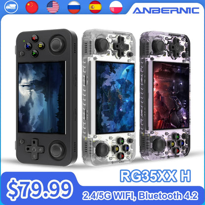 ANBERNIC RG35XX H Handheld Game Console 3.5-inch IPS Screen Linux H700 Retro Video Games Player 3300mAh 64G 5528 Classic Games