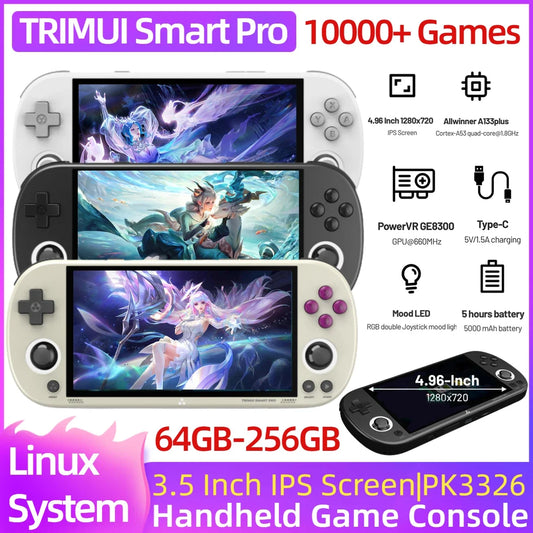 Trimui Smart Pro Retro Handheld Video Game Console Linux System 10000+Games 4.96 Inch IPS Screen Portable Video Player Kis Gifts