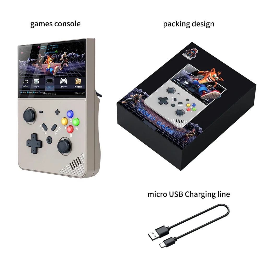 Portable Retro Gaming Console R43 PRO Handheld Game Player 4.3” Screen 256G 70000+ Games for PS1 PSP N64 Play Anytime Anywhere